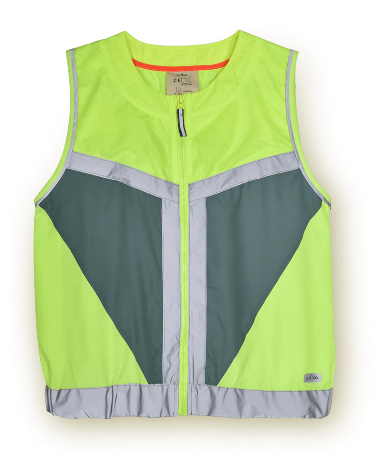 Graphic green High-visibility vest for cool boys - Rocco - gofluo