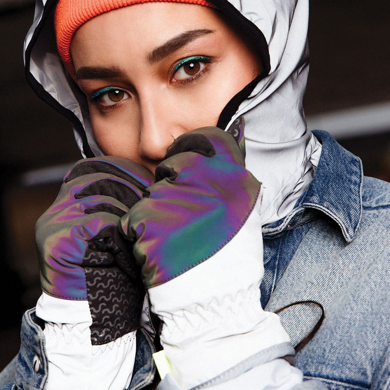 Stella | grau reflektierend galaxy handschuhe