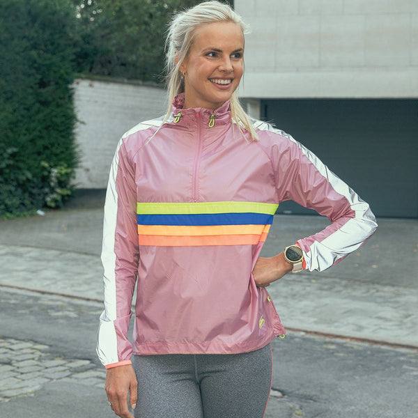 Sunrise | Soft pink windbreaker - hi vis waterproof jacket