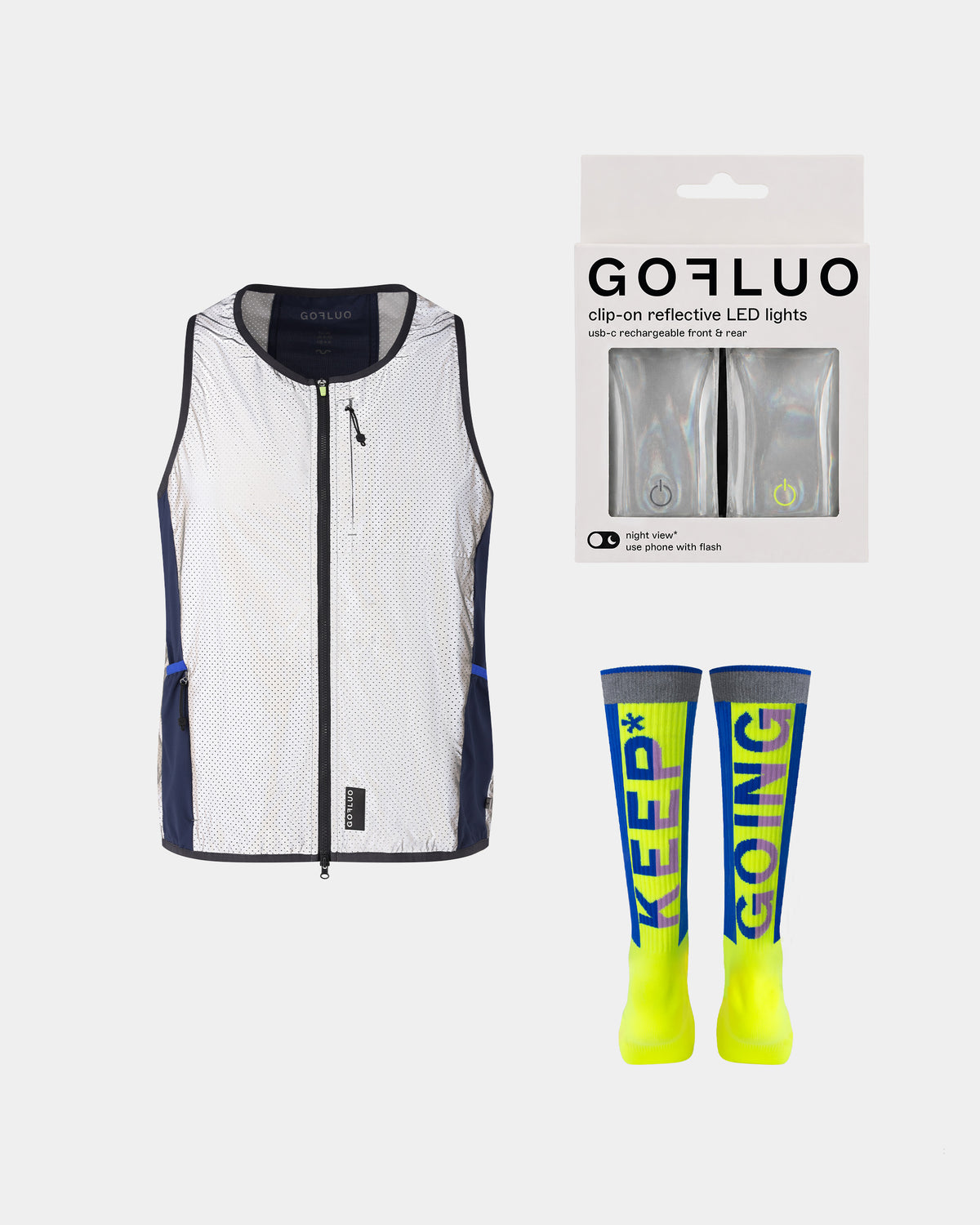 the "breezy blue run" set