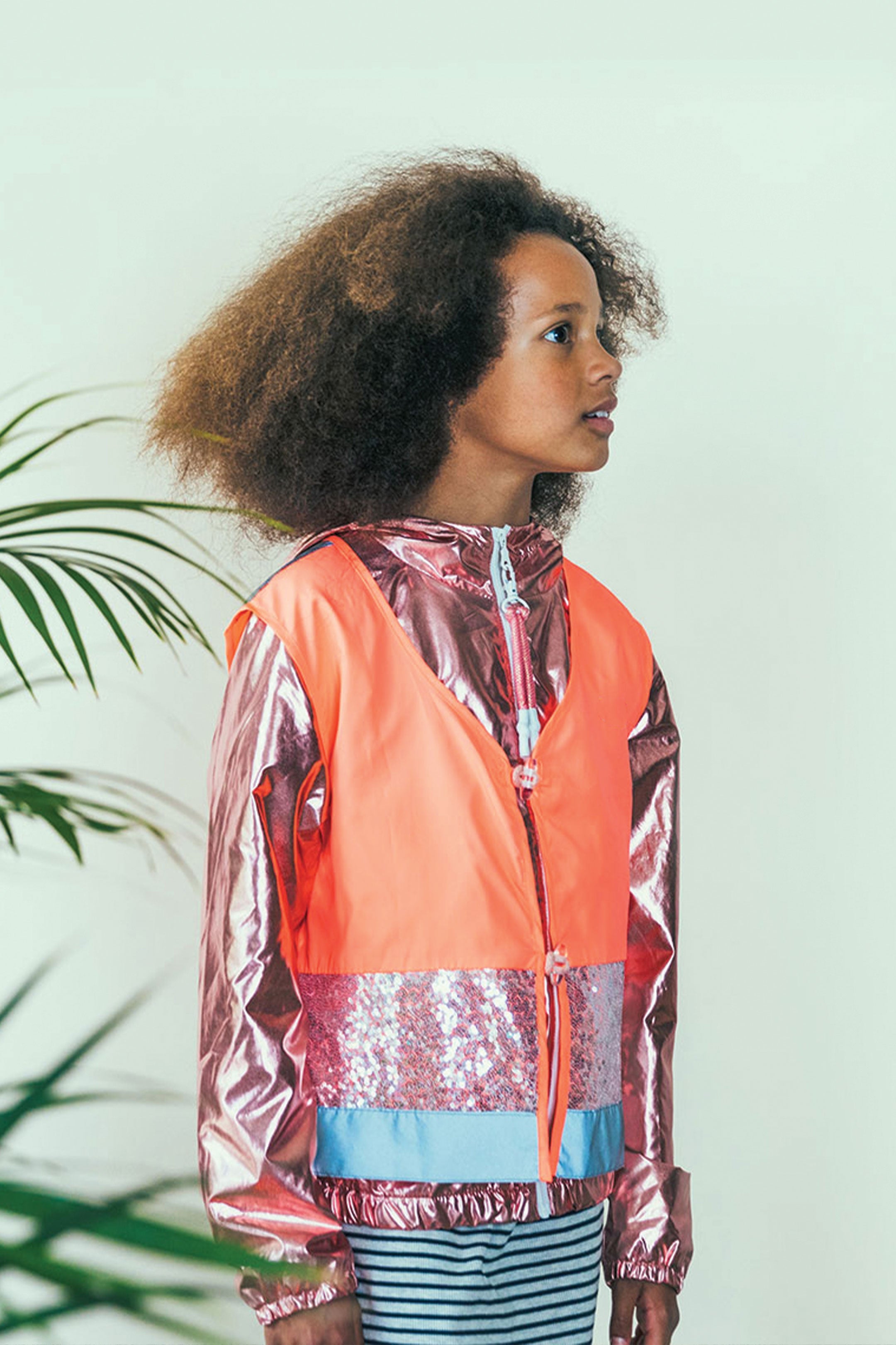 Gloria | Coral safety vest with glitters - GOFLUO